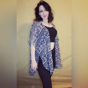 Shawl, black, white, small, Just Ginger